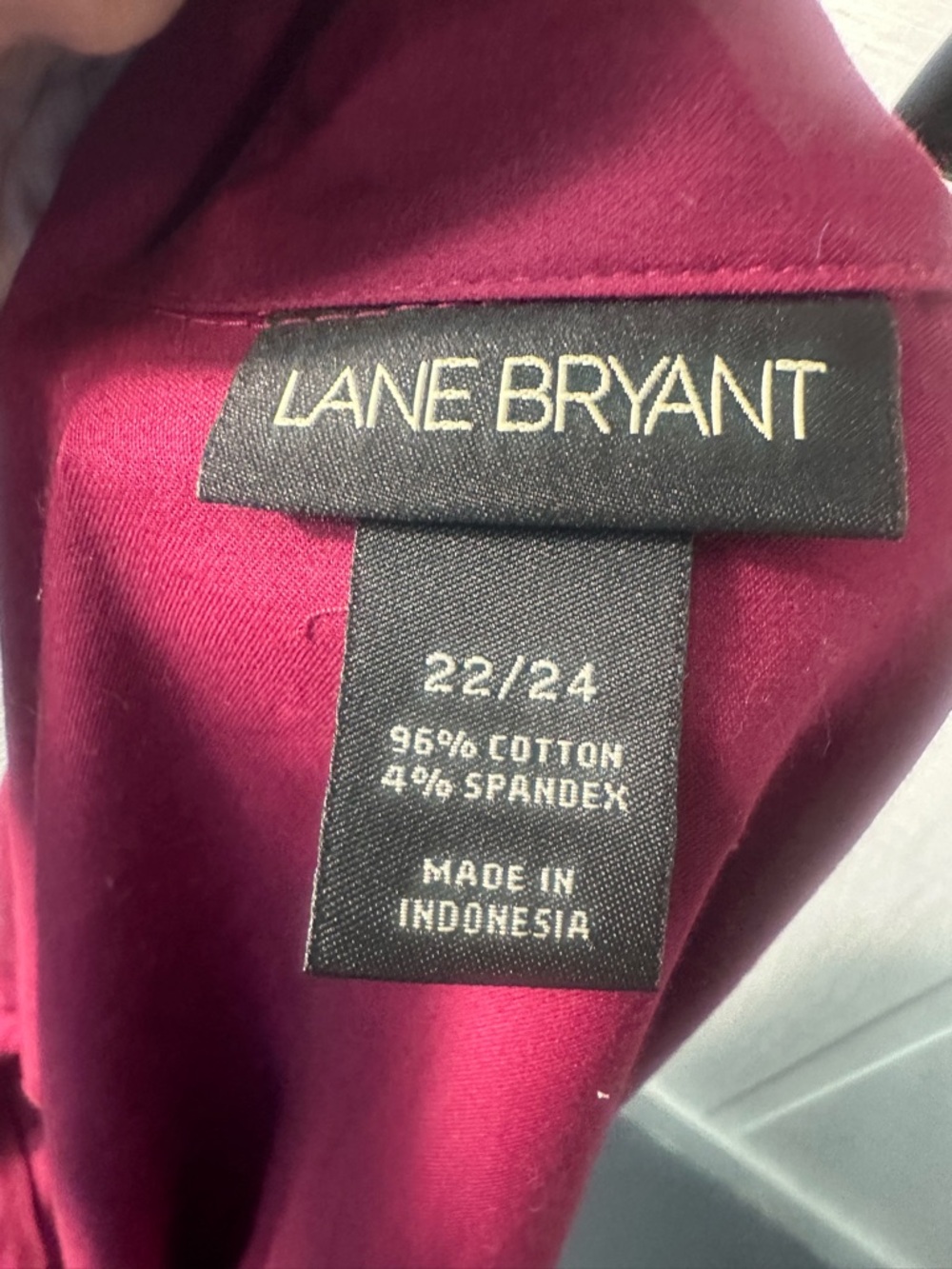 Lane Bryant Burgundy Button Down Top Size 22/24 EUC - Picture 6 of 7